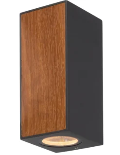 Aplique de exterior Beret – Mantra – Lámpara de exterior madera+gris oscuro, IP65