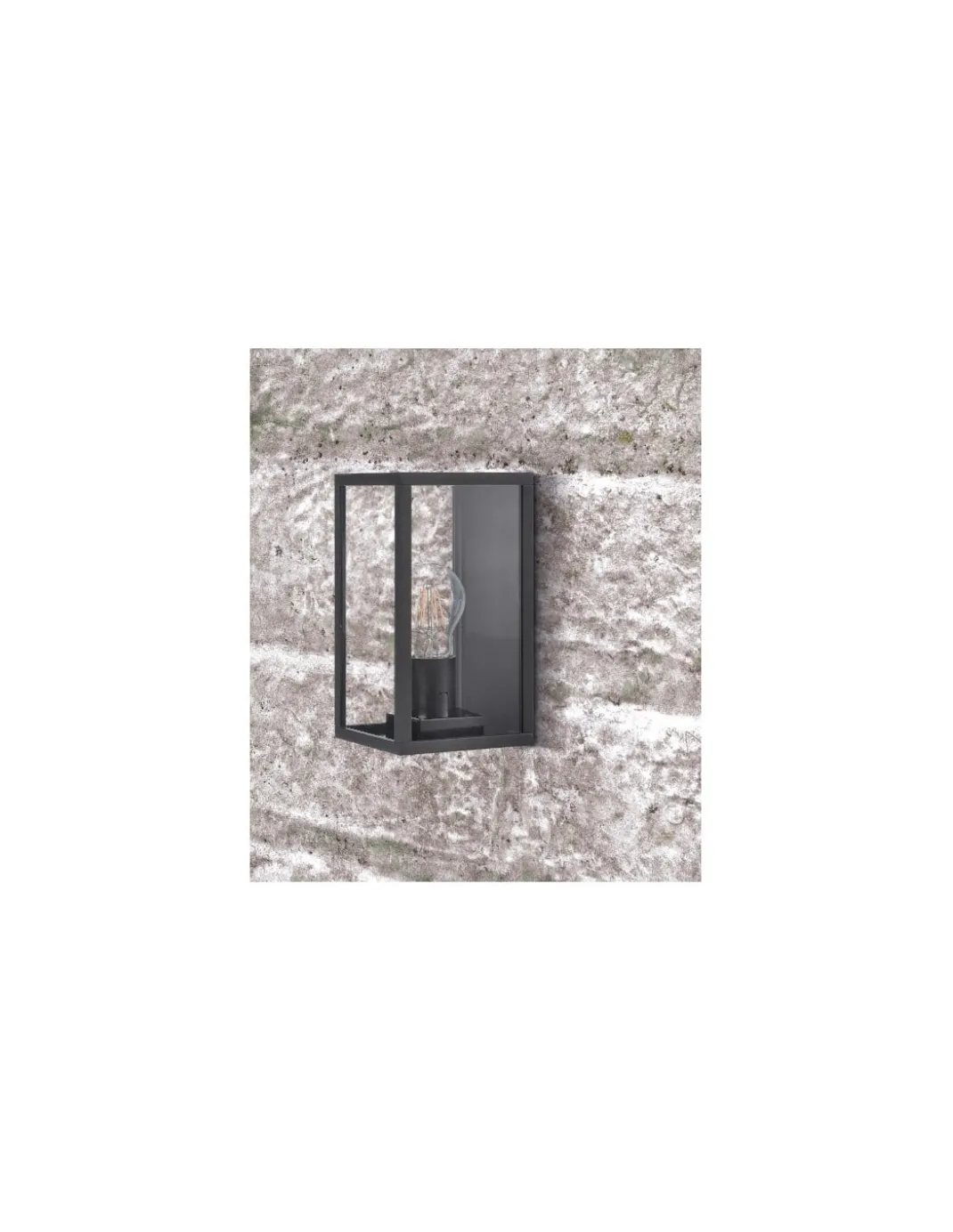 Aplique de exterior Cube - ACB - Farol geométrico negro de aluminio y cristal IP54