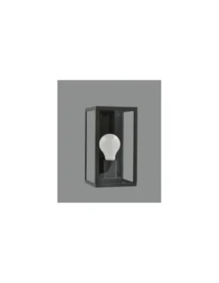 Aplique de exterior Cube - ACB - Farol geométrico negro de aluminio y cristal IP54