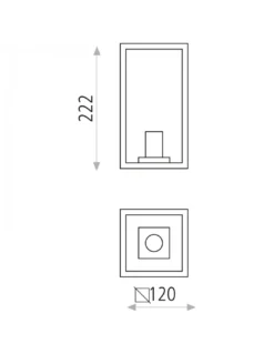 Aplique de exterior Cube - ACB - Farol geométrico negro de aluminio y cristal IP54