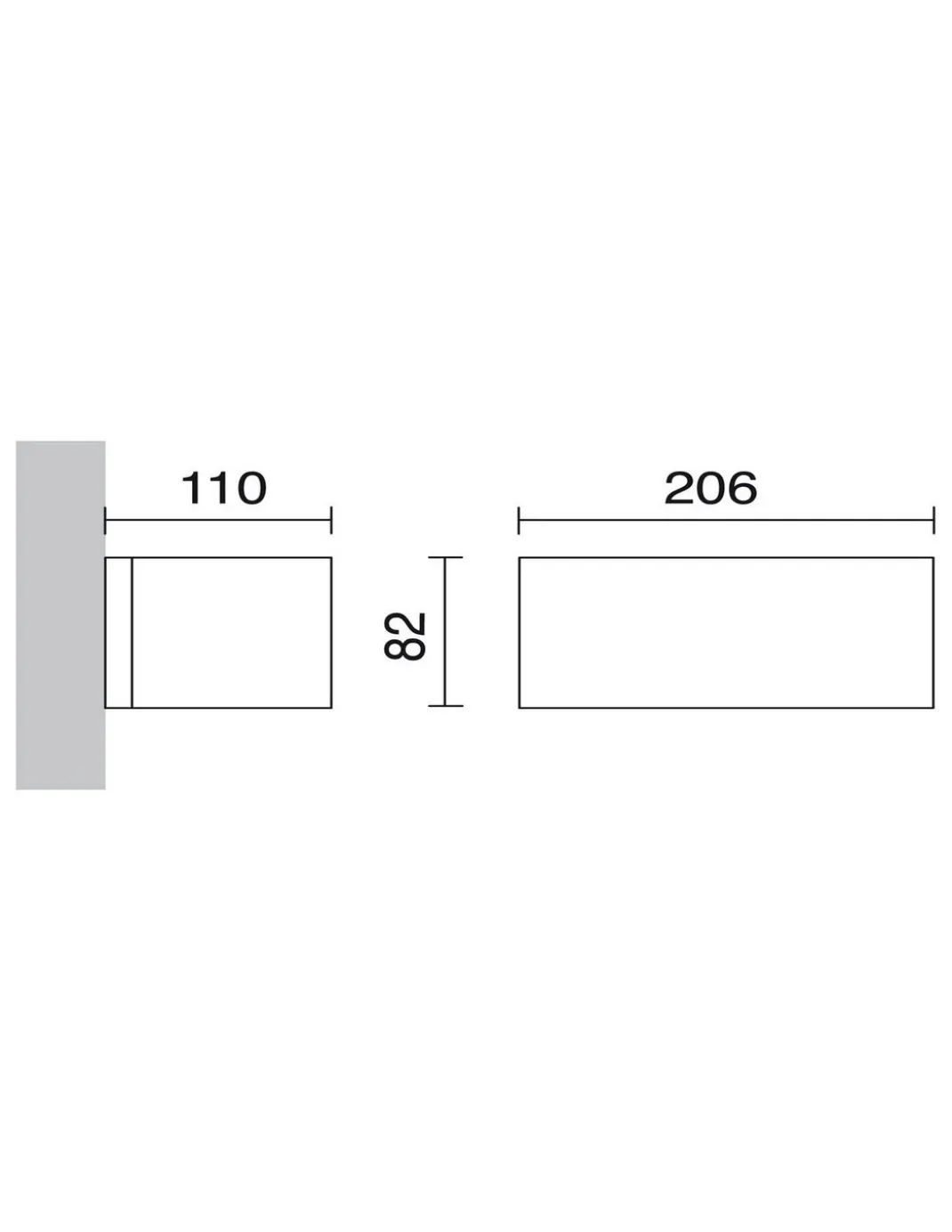 Aplique de exterior Isora Down - Dopo - Novolux - Lámpara rectangular IP 65, Largo: 20,6 cm