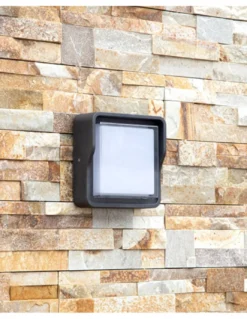Aplique de exterior Pilot - Iberlamp - Diseño cuadrado en antracita