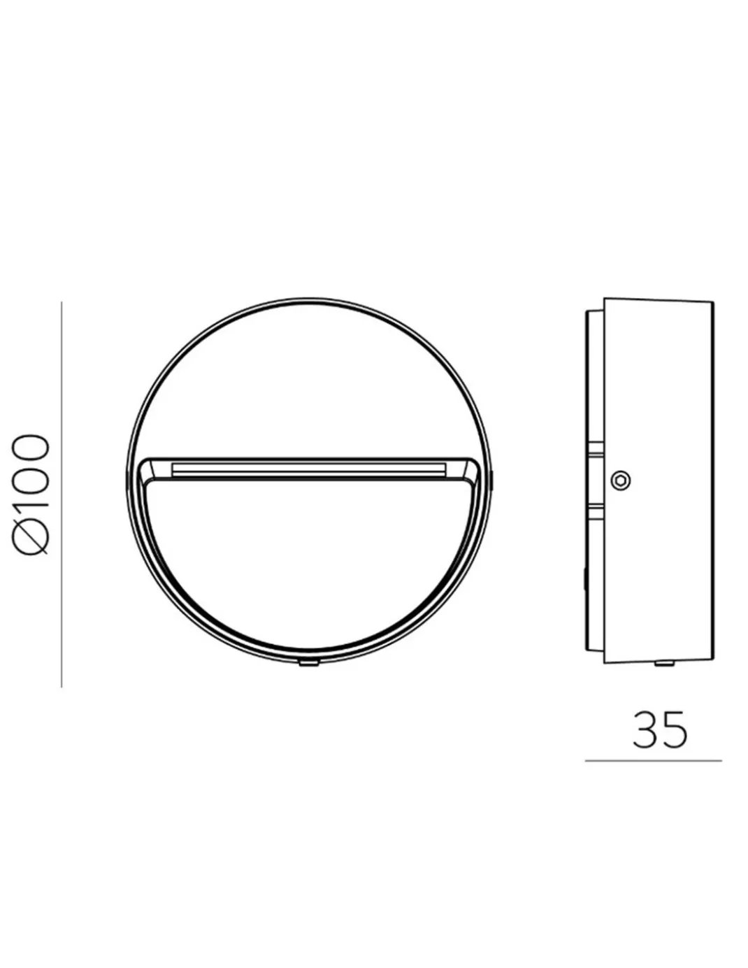Aplique de exterior Spica - ACB - Lámpara LED circular para pared y señalización IP65