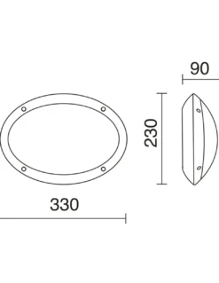 Aplique de exterior Teia - Novolux Lighting - Diseño ovalado IP66 con resistencia para zonas salinas
