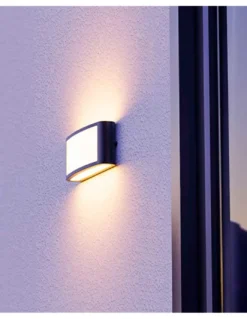 Aplique de exterior Zenitha - FORLIGHT - Lámpara de pared LED, negra