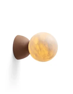 Aplique de pared Abisal - Luxcambra - Lámpara minimalista de cerámica, pantalla de alabastro