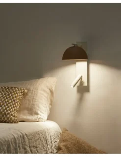 Aplique de pared Absis – Luxcambra – Lámpara con lector, diseño vertical, lámpara de cerámica LED