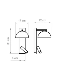 Aplique de pared Absis – Luxcambra – Lámpara con lector, diseño vertical, lámpara de cerámica LED