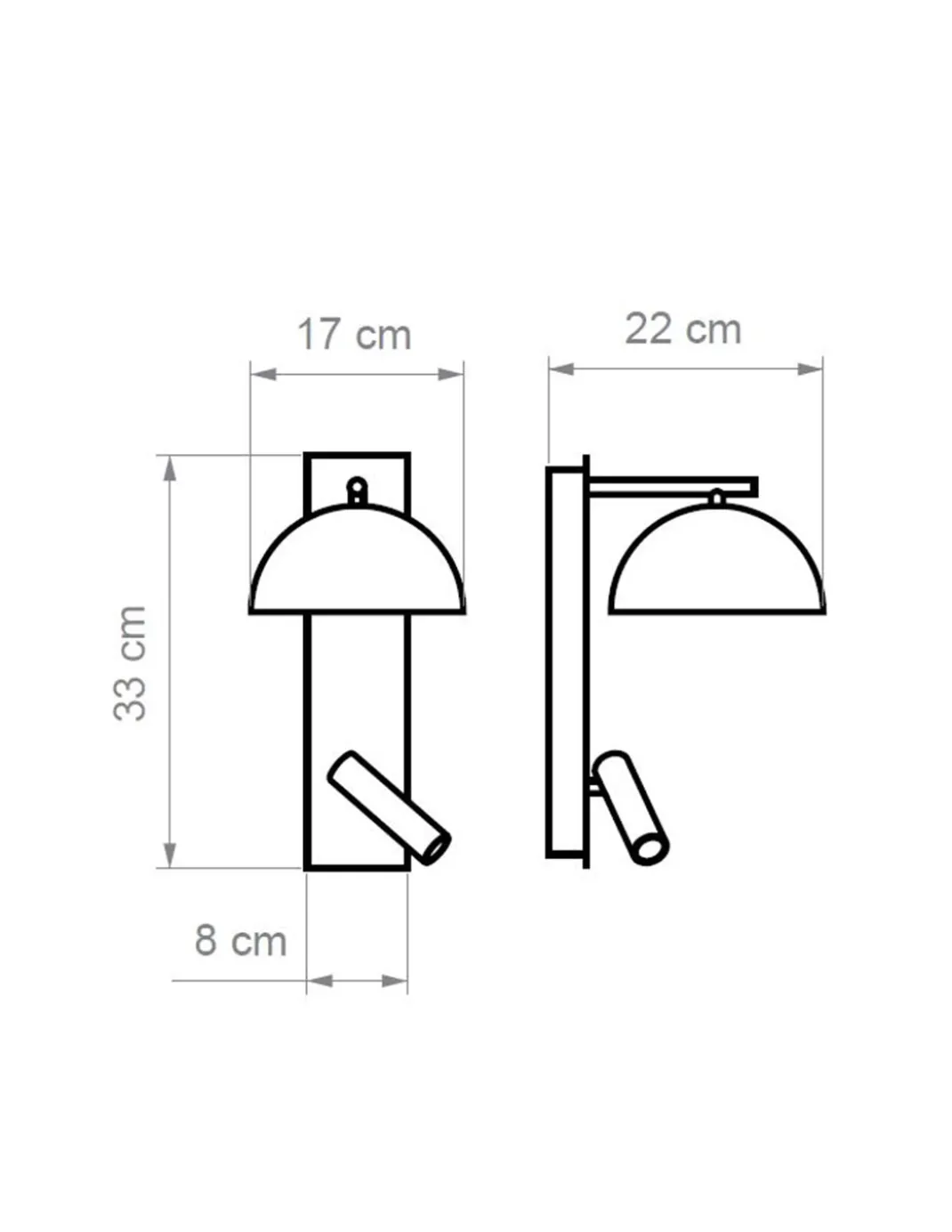 Aplique de pared Absis – Luxcambra – Lámpara con lector, diseño vertical, lámpara de cerámica LED