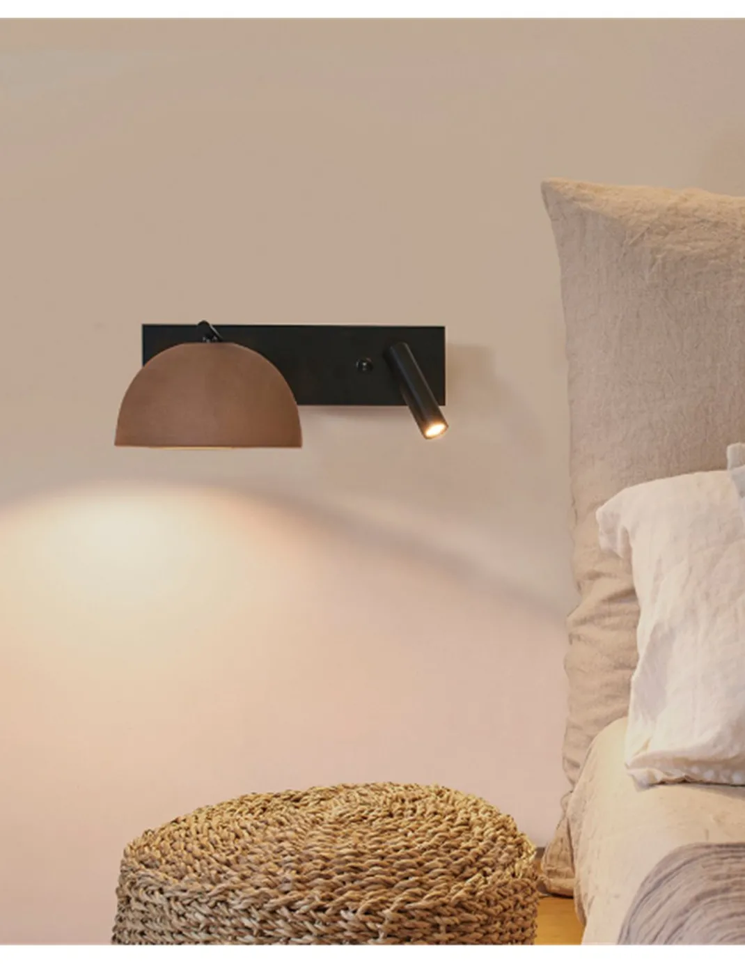 Aplique de pared Absis – Luxcambra – Lámpara con lector, diseño horizontal, lámpara de cerámica LED