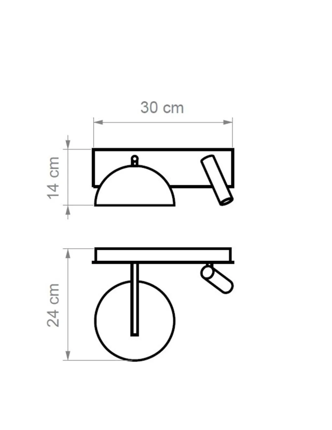 Aplique de pared Absis – Luxcambra – Lámpara con lector, diseño horizontal, lámpara de cerámica LED