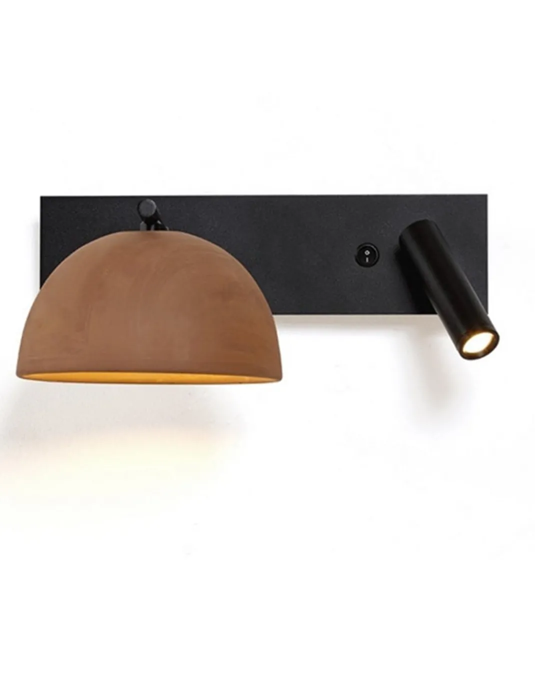 Aplique de pared Absis – Luxcambra – Lámpara con lector, diseño horizontal, lámpara de cerámica LED