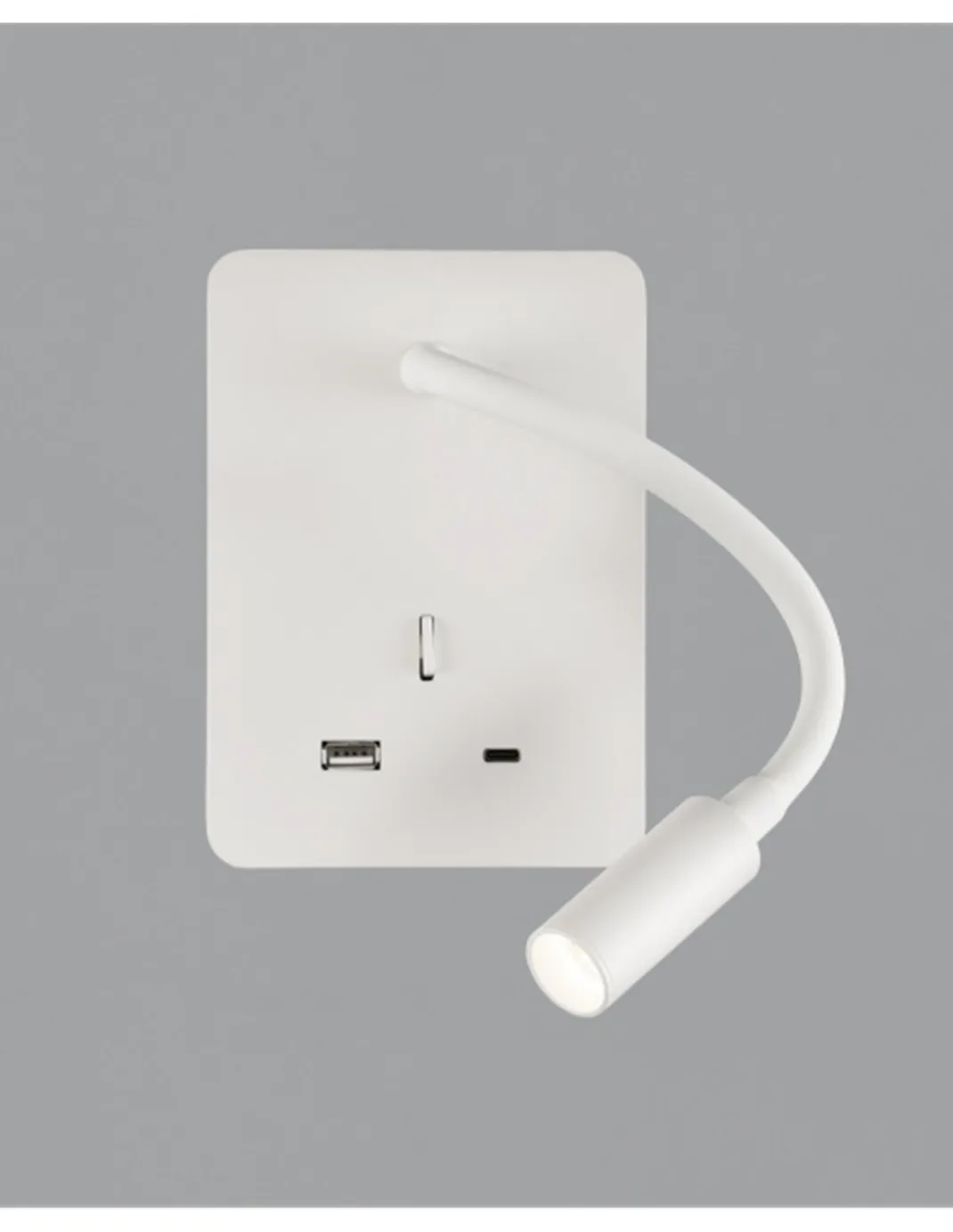 Aplique de pared - ACB - Aplique LED de lectura flexible con USB e interruptor