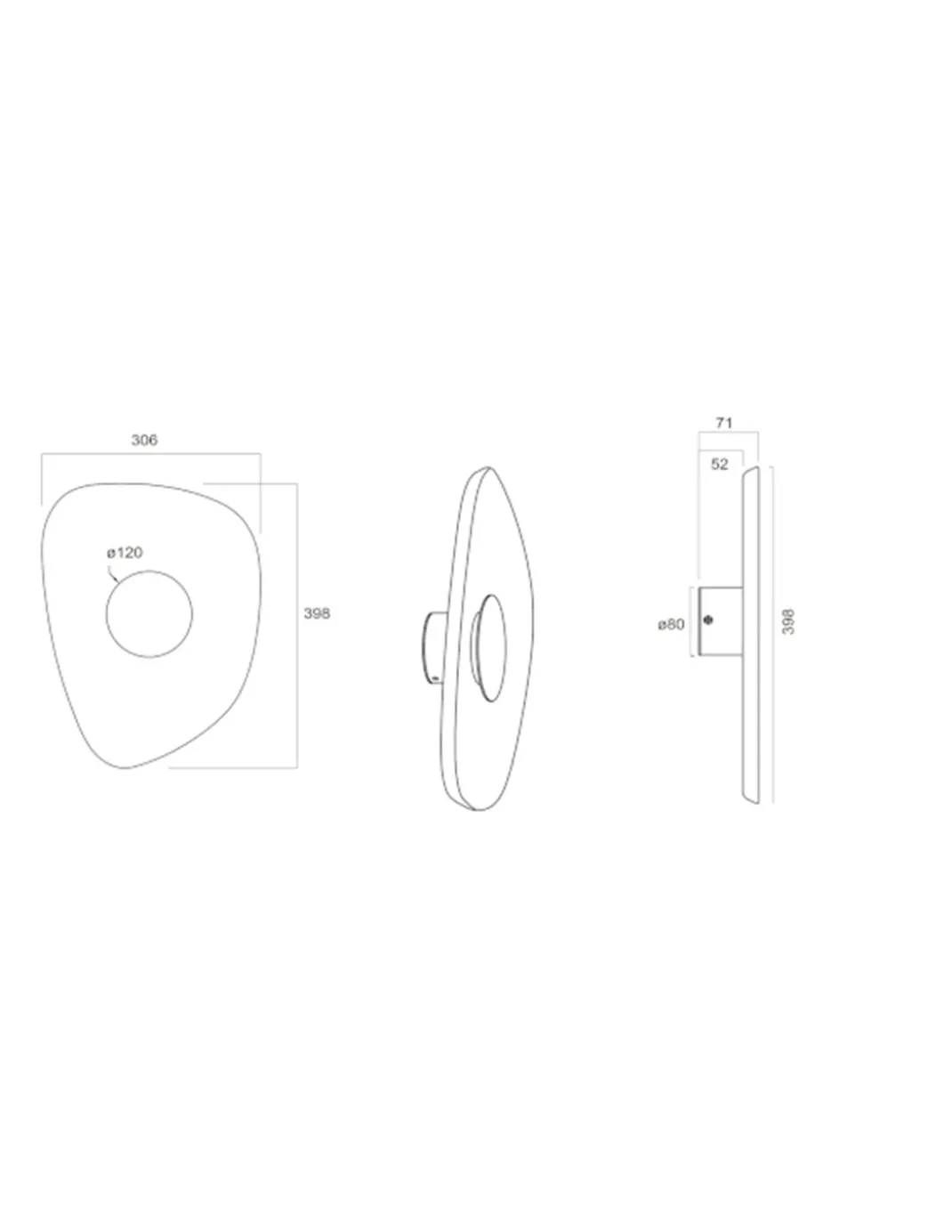 Aplique de pared Acustic - Mantra - Lámpara acústica de diseño orgánico, acabado café