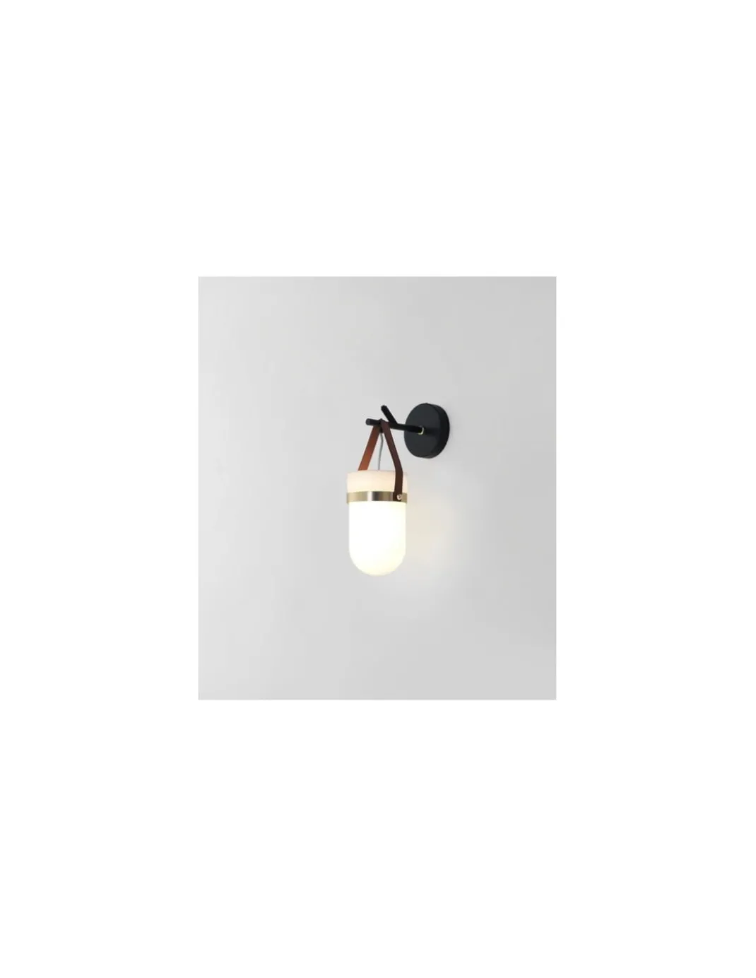 Aplique de pared Almon - Aromas - Lámpara decorativa de vidrio soplado y cuero, LED 2700K