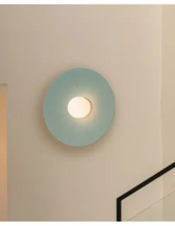 Aplique de pared Artic Circle - Milán - Pantalla cinta verde turquesa y crema