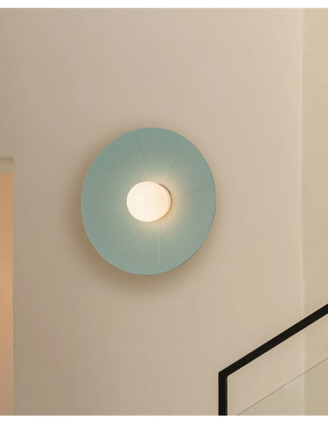 Aplique de pared Artic Circle - Milán - Pantalla cinta verde turquesa y crema