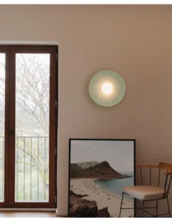 Aplique de pared Artic Circle - Milán - Pantalla cinta verde turquesa y crema