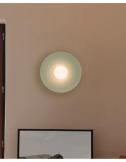 Aplique de pared Artic Circle - Milán - Pantalla cinta verde turquesa y crema