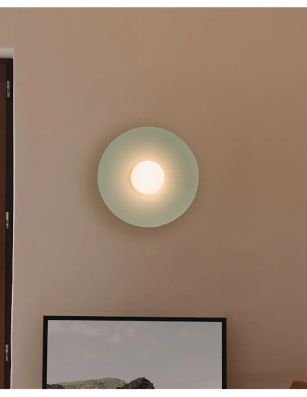 Aplique de pared Artic Circle - Milán - Pantalla cinta verde turquesa y crema