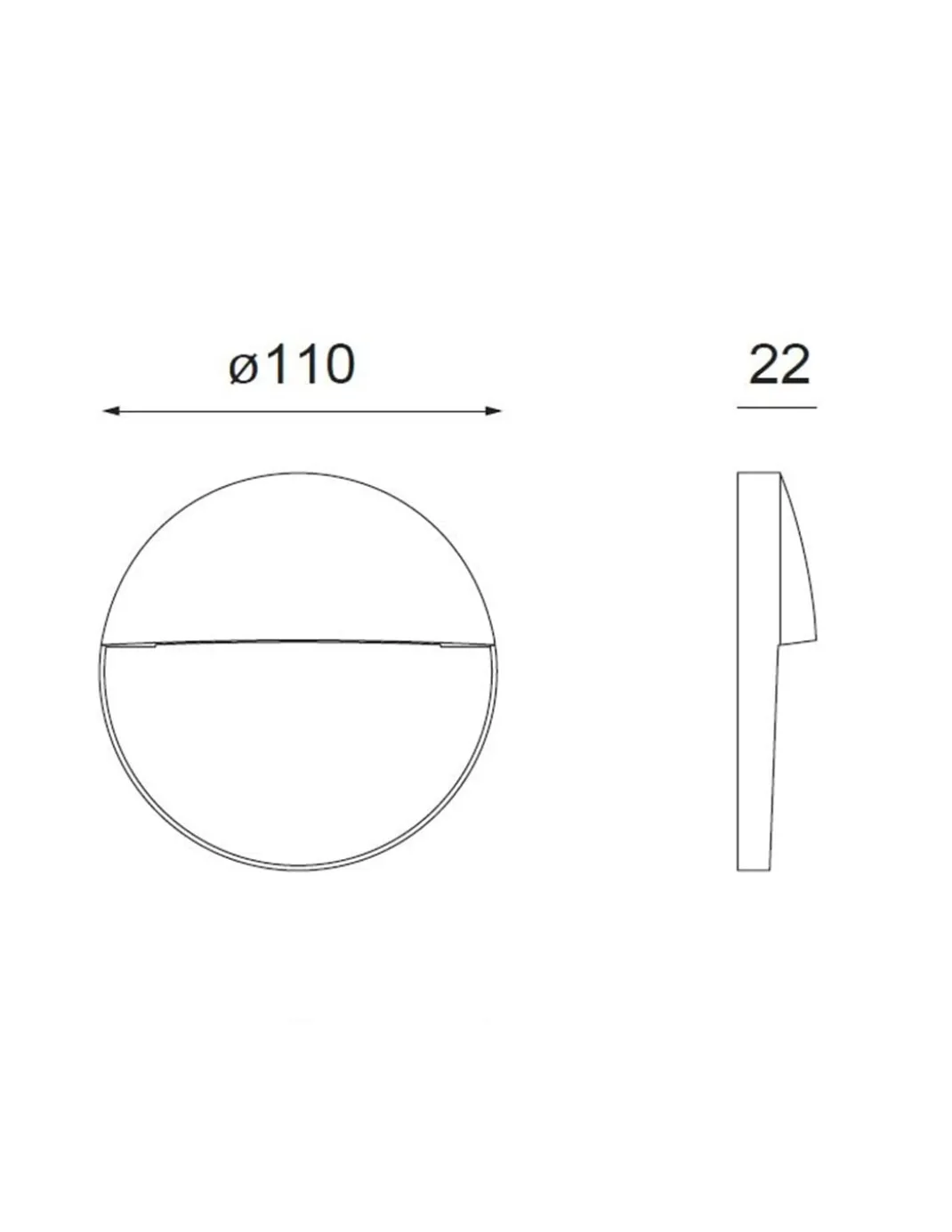 Aplique de pared Baker redondo - Mantra - Lámpara de exterior LED 3000K, Disponible en 2 tamaños y colores