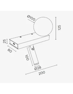 Aplique de pared Balance – Pujol – Lámpara de lectura, Tipo bola, Lector incluido