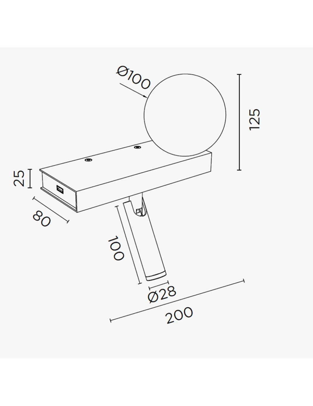 Aplique de pared Balance – Pujol – Lámpara de lectura, Tipo bola, Lector incluido