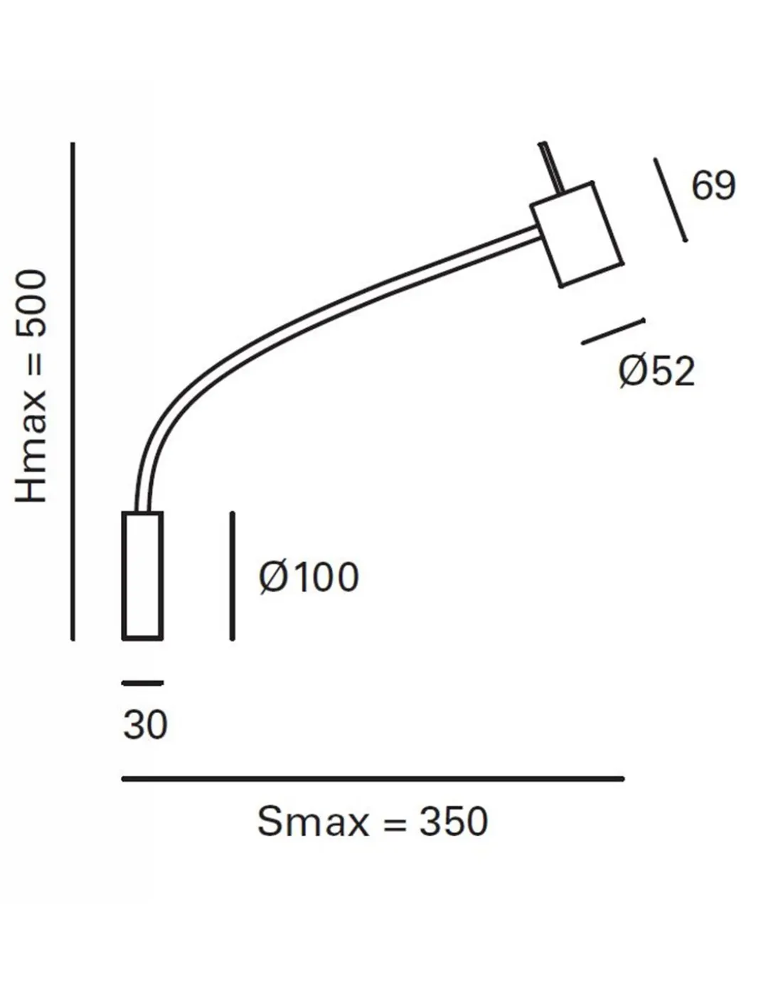 Aplique de pared Bas – FORLIGHT – Lámpara de lectura en níquel satinado, Brazo orientable