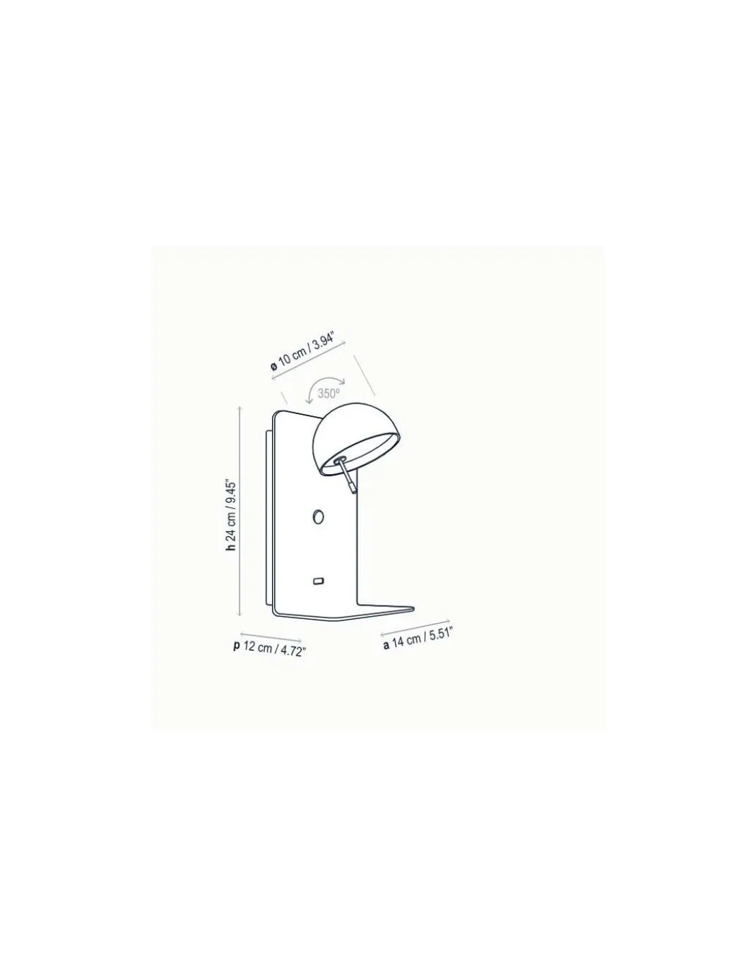 Aplique de pared Beddy - Bover - Lámpara de lectura orientable, bandeja y USB