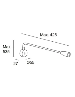 Aplique de pared Bed Round – LedsC4 – Lámpara de lectura con flexo orientable, Disponible en 3 colores, LED 3000K