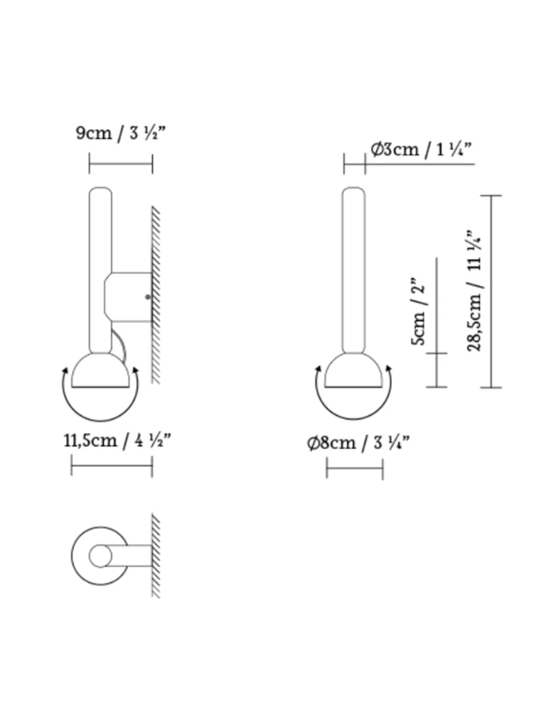 Aplique de pared Berry W - B.lux - Cabezal magnético orientable, idóneo para lectura o pasillos