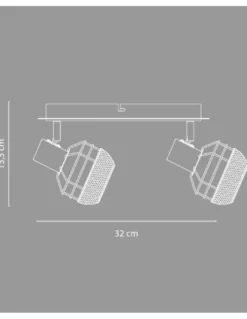 Aplique de pared Birtley - IDP Lampshades - Lámpara con 2 pantallas orientables negras