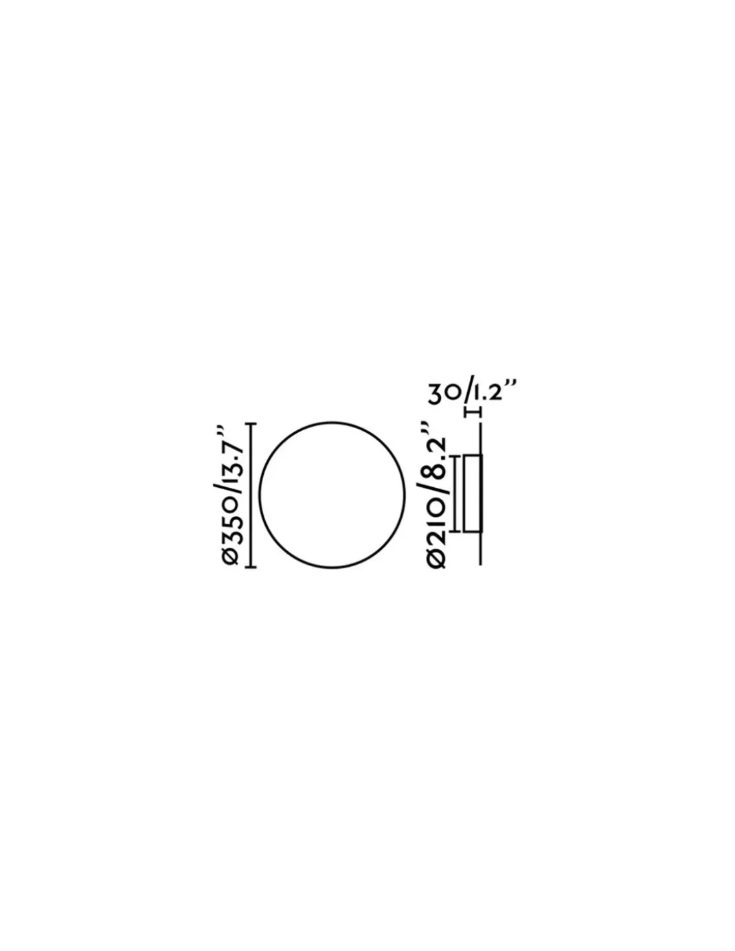 Aplique de pared Board – Faro – Lámpara Redonda, Negra, Ø 35 cm-Ø 45 cm
