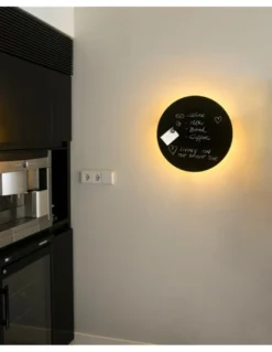 Aplique de pared Board – Faro – Lámpara Redonda, Negra, Ø 35 cm-Ø 45 cm
