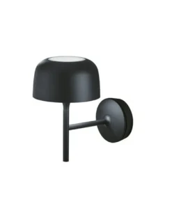 Aplique de pared Bol – Bover – Lámpara de aluminio negro mate, LED Regulable TRIAC