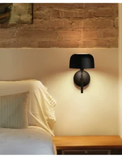 Aplique de pared Bol – Bover – Lámpara de aluminio negro mate, LED Regulable TRIAC