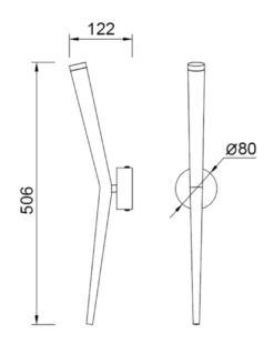 Aplique de pared Boomerang - Mantra - Lámpara LED vertical en forma de antorcha