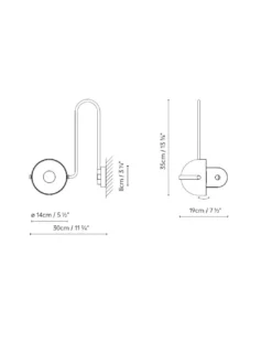 Aplique de pared Bowee Left - Blux