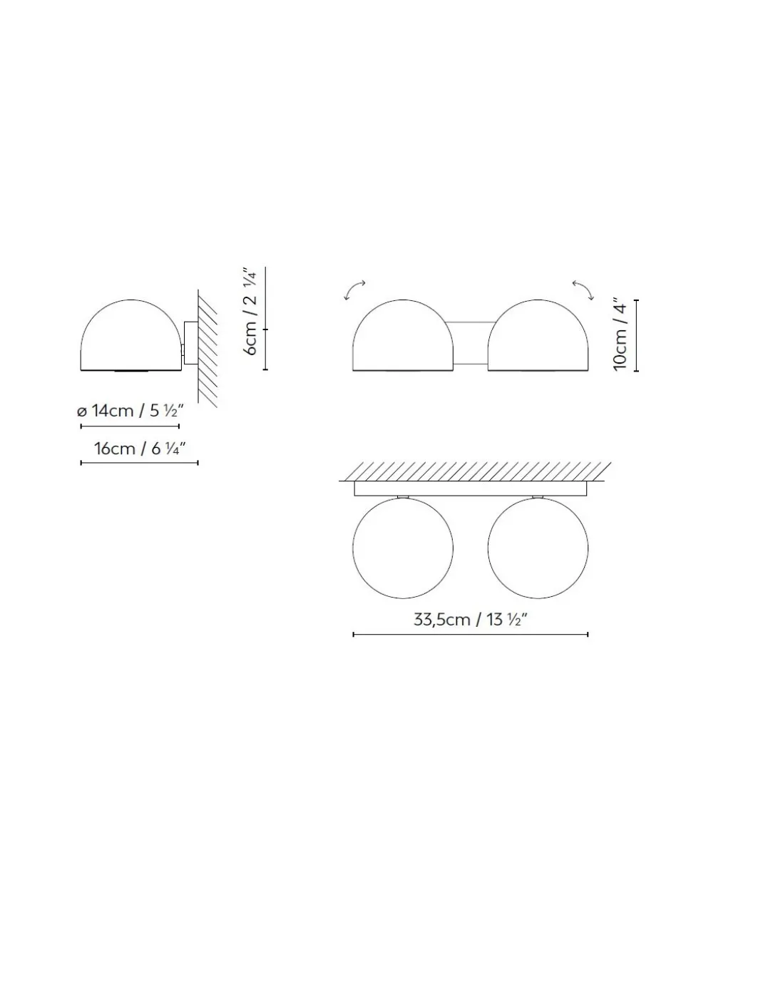 Aplique de pared Bowee W2 - Blux