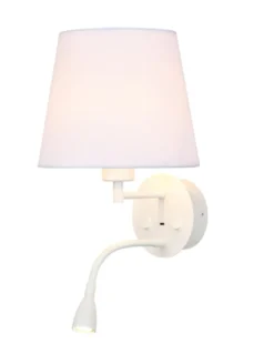 Aplique de pared Caïcos - Mantra - Lámpara con pantalla textil y lector LED