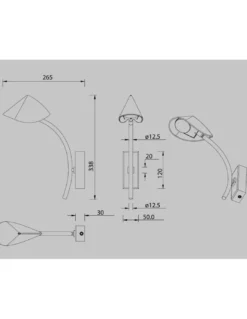 Aplique de pared Capuccina – Mantra – Lámpara de pared LED 3000K, pantalla orientable
