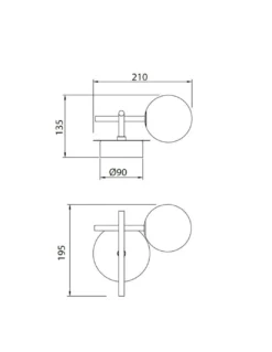 Aplique de pared Cellar – Mantra – Lámpara de pared tipo bola, 1xG4, Negro