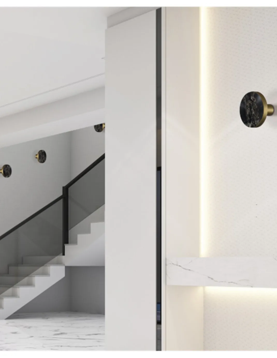 Aplique de pared Chamaleon - ACB - Lámpara de mármol decorativa, Ø15 cm