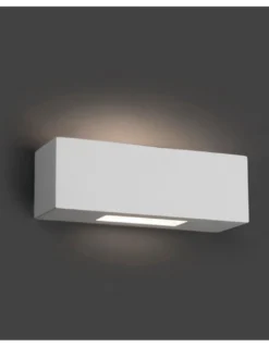 Aplique de pared Chera – Faro – Lámpara de yeso blanco, 22 cm