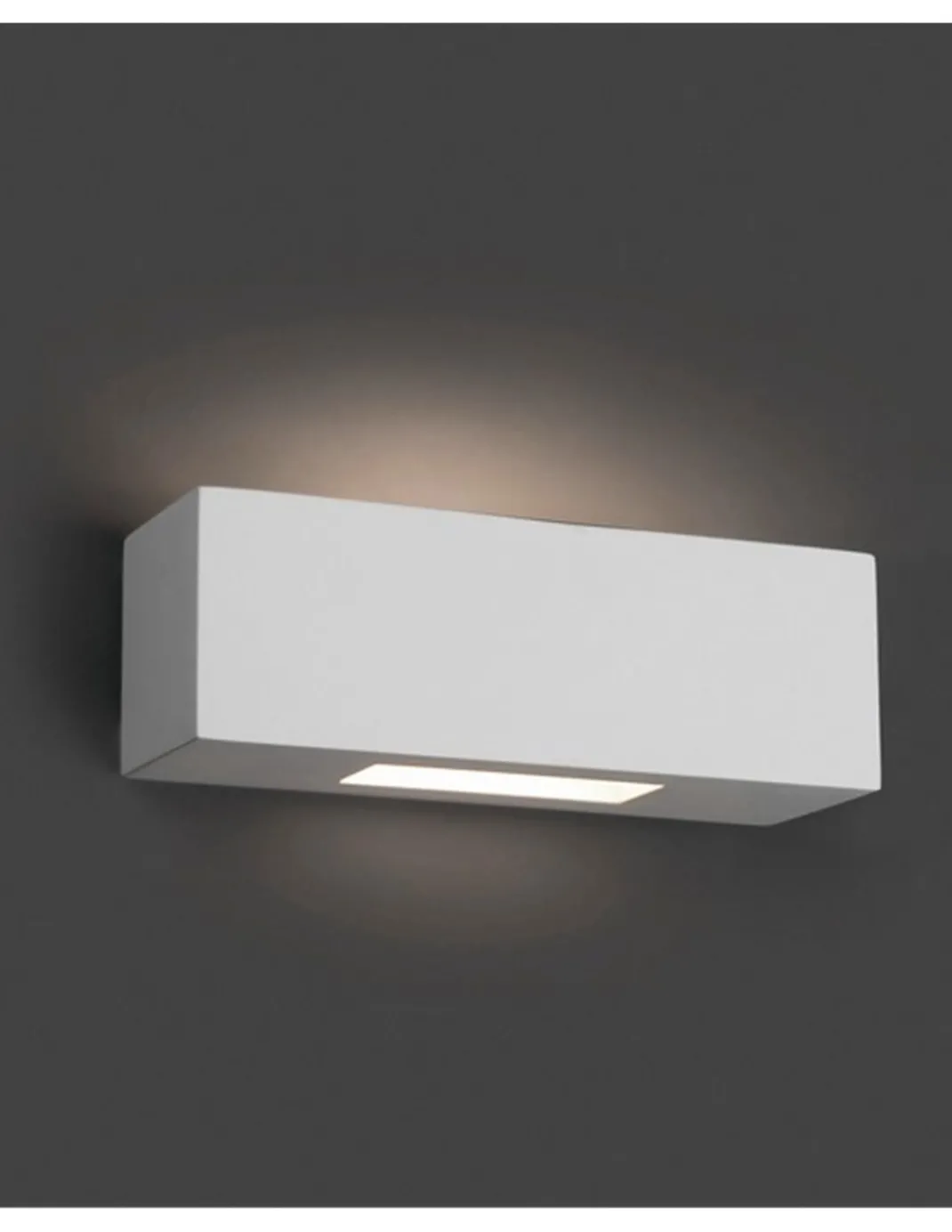 Aplique de pared Chera – Faro – Lámpara de yeso blanco, 22 cm