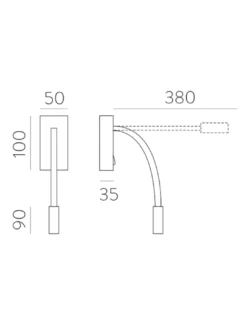 Aplique de Pared Cio - ACB - Aplique de lectura LED orientable color blanco