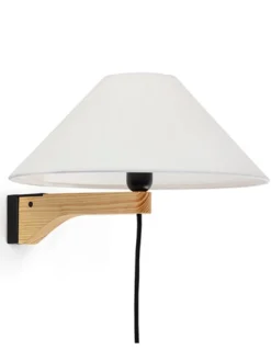 Aplique de pared Clasica - Luxcambra - Lámpara de madera y pantalla de papel