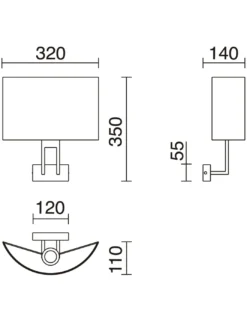 Aplique de pared Classical - Novolux Lighting - Lámpara decorativa con pantalla de tela