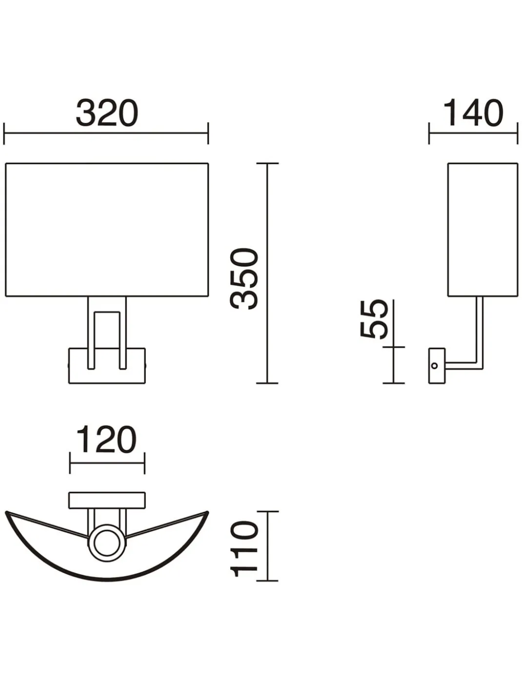 Aplique de pared Classical - Novolux Lighting - Lámpara decorativa con pantalla de tela