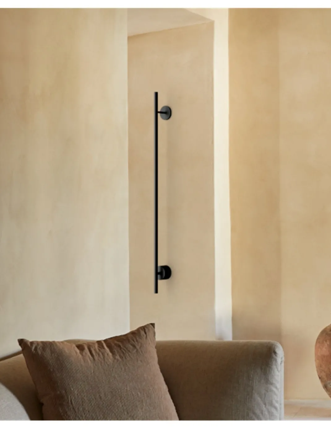 Aplique de pared Clock – Aromas – Lámpara de pared de acero negra mate, LED 3000K, 111 cm